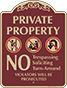 Burgundy Background – No Trespassing Soliciting Or Turn-Around Sign