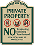 Green Border & Text – No Trespassing Soliciting Or Turn-Around Sign