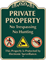 Green Background – Private Property No Hunting Sign