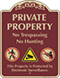 Burgundy Background – Private Property No Hunting Sign