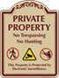 Burgundy Border & Text – Private Property No Hunting Sign
