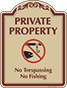 Burgundy Border & Text – Private Property No Fishing Sign