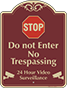 Burgundy Background – Stop Do Not Enter No Trespassing Sign