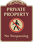 Burgundy Background – Private Property No Trespassing Sign
