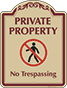 Burgundy Border & Text – Private Property No Trespassing Sign