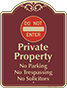Burgundy Background – Private Property Do Not Enter Sign