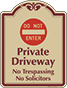 Burgundy Border & Text – Private Driveway No Solicitors Sign