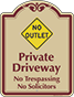 Burgundy Border & Text – No Outlet Private Driveway Sign