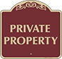 Burgundy Background – Private Property Sign