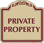 Burgundy Border & Text – Private Property Sign