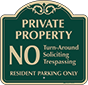 Green Background – No Turn-Around Soliciting Or Trespassing Sign