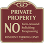 Burgundy Background – No Turn-Around Soliciting Or Trespassing Sign