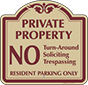 Burgundy Border & Text – No Turn-Around Soliciting Or Trespassing Sign