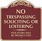 Burgundy Background – No Trespassing Soliciting Or Loitering Sign
