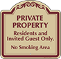 Burgundy Border & Text – Residents And Invited Guest Sign