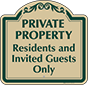 Green Border & Text – Residents And Invited Guest Only Sign