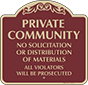 Burgundy Background – Private Community No Solicitation Sign