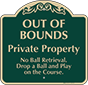 Green Background – Out Of Bounds Private Property Sign