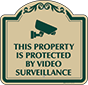 Green Border & Text – Protected By Video Surveillance Sign