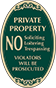 Green Background – No Soliciting Or Trespassing Oval Sign