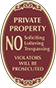 Burgundy Background – No Soliciting Or Trespassing Oval Sign