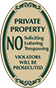 Green Border & Text – No Soliciting Or Trespassing Oval Sign