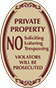 Burgundy Border & Text – No Soliciting Or Trespassing Oval Sign