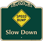 Green Background – Speed Bump Slow Down Sign