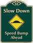 Green Background – Speed Bump Ahead Sign
