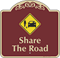 Burgundy Background – Share The Road Sign