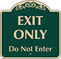 Green Background – Exit Only Do Not Enter Sign
