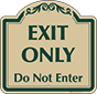 Green Border & Text – Exit Only Do Not Enter Sign