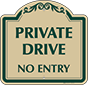 Green Border & Text – Private Drive No Entry Sign