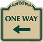 Green Border & Text – One Way Sign (Left Arrow)