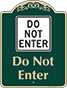 Green Background – Do not Enter Sign