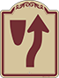 Burgundy Border & Text – Keep Right Sign