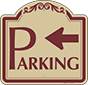 Burgundy Border & Text – Parking Area Sign (Left Arrow)