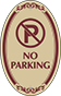 Burgundy Border & Text – No Parking Sign
