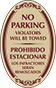 Burgundy Border & Text – Bilingual No Parking Violators Towed Sign