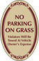 Burgundy Border & Text – No Parking On Grass Sign
