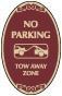 Burgundy Background – No Parking Towed Away Zone Sign