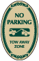 Green Border & Text – No Parking Towed Away Zone Sign