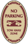 Burgundy Border & Text – No Parking Towed Away Zone Sign