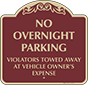Burgundy Background – No Overnight Parking Sign