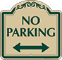 Green Border & Text – No Parking (Double-headed Arrow)