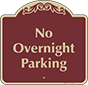Burgundy Background – No Overnight Parking Sign