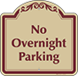 Burgundy Border & Text – No Overnight Parking Sign