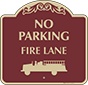 Burgundy Background – No Parking Fire Lane Sign