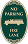 Green Background – No Parking Fire Lane Sign