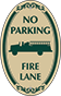 Green Border & Text – No Parking Fire Lane Sign